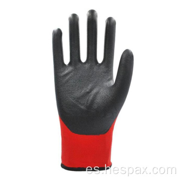 Hespax 15g Nylon Microfoam Nitrile Guantes de guantes medios